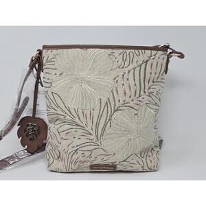 Pre-Owned Tommy Bahama Tan Embroidered Crossbody